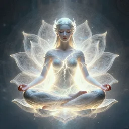 glowing cracks, elven princess, meditating, peaceful, levitating, powerful, blossoming, lotus pose, zen, glowing, fractal background, ascending, detailed, realistic, digital art, fantasy, trending on artstation, cinematic, movie clip, visionary art, intricate pattern, subtle pattern, detailed texture, fractal texture, flowing, engraved texture, sacred geometry pattern, symmetry, perfect, perfect face, facial beauty, pretty, attractive, by peter morhbacher