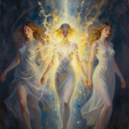 beings of light technology, beautiful woman mind explosion, tim hildebrandt, bruce pennington, donato giancola, trending on artstation, cinematic composition, beautiful lighting, hyper detailed, 8 k, oil on canvas