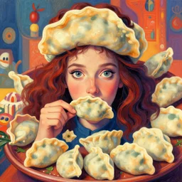 A psychedelic portrait of bringer pierogi disturber, vibrant color scheme, highly detailed, in the style of romanticism, cinematic, artstation, Moebius, Greg rutkowski