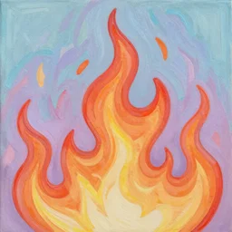 abstract fire flames by shusei nagaoka, kaws, david rudnick, airbrush on canvas, pastel colors, cell - shaded, 8 k
