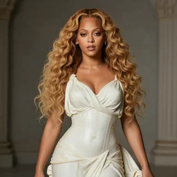 a realistic photo of a beyonce greek statue