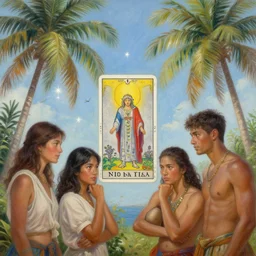 a ultradetailed beautiful painting of amazonas by hsiao ron cheng, ngai victo, nivanh chanthara jean delville wlop and dougherty patrick, trending on artstation, mediterranean, palm trees, light sparkles, major arcana sky, sharp focus, soft light