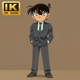 japanese detective, character portrait, digital illustration, full body, 4 k