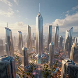Futuristic city in the 22nd century 8k wallpaper