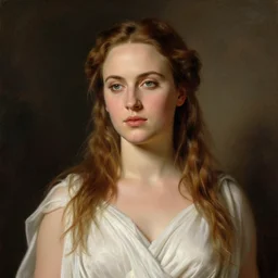 portrait of brie larson as the goddess aphrodite. art by gaston bussiere.
