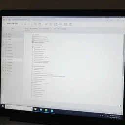 photo of a computer screen showing all of ariel's saved files for prompts