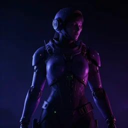 nocturnal purple, futuristic, space, 4 k, dark, cinematic contrast, blue undertones, red and green highlights, ultrarealistic, unreal engine