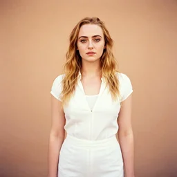 photo, sophie turner, morocco, white clothing, ektachrome, portrait, mid shot, 5 0 mm,