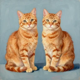 two ginger cats, by Will Barnet