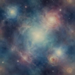 An artistic wallpaper featuring the universe, blurry, faded colors
