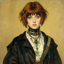 a portrait of a pretty sewer punk young lady by aubrey beardsley