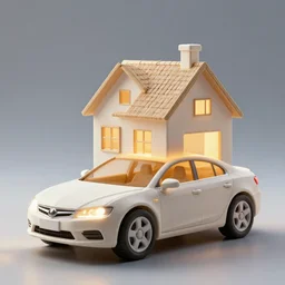 house shaped like car. professional architectural photo.
