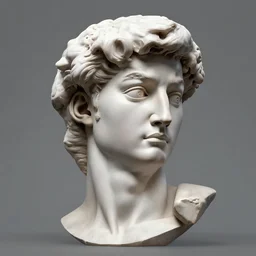 david head by michelangelo, 3 d render