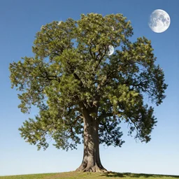 sequoia tree with moons instead of leaves