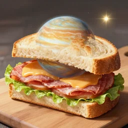 the planet jupiter in a ham sandwich
