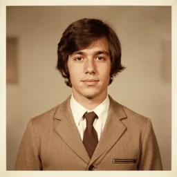 tacky school portrait from the 70s, dusty old photo,