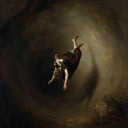 tumbling into an abyss of loneliness. beautiful artwork, awe inspiring. classical