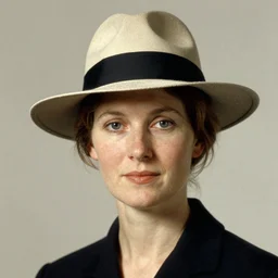 portrait of a woman wearing a panama hat, by norman rockwell.