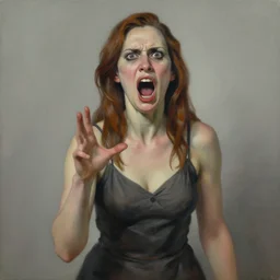 a woman enraged, part by jenny saville, part by francis bacon