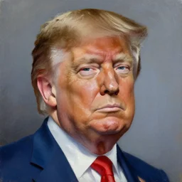 donald trump portrait, palette knife oil painting on canvas by leonid afremov