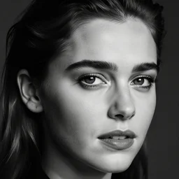 black and white vogue closeup portrait by herb ritts of a beautiful female model, emilia clarke, high contrast