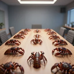 a lot of 🐙 in meeting room, hyper detailed, digital art, trending in artstation, cinematic lighting, studio quality, smooth render, unreal engine 5 rendered, octane rendered, by sergey grechanyuk