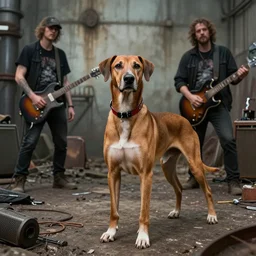 the brown hound dog mad mutt mixing industrial music in an apocalypsecore setting