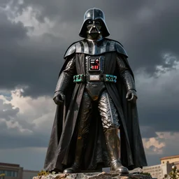 modern art statue of darth vader as doomguy