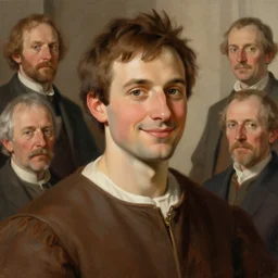 photo of francesco borromini with simple smile paint detailed digital artstation, portrait hd 4 k, y greg rutkowski and gaston bussiere and craig mullins and j. c. leyendecker, hd