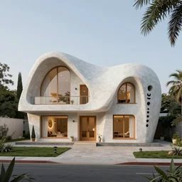 a house designed by salvador dali. architectural render photo.