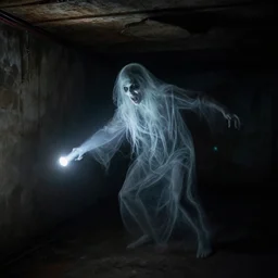 horror demon evil transparent spirit attacks in basement interior photo shot on iphone, dynamic pose, middle body shot, sharp focus, grainy, corpse, paranormal flashlight, night, total darkness, poltergeist, aberrations,