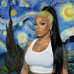nicki minaj painted by vincent van gogh
