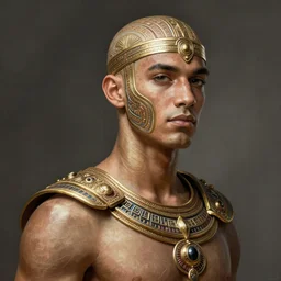 portrait young jaden smith as ancient libyan warrior, bald, intricate, elegant, highly detailed, digital painting, artstation, concept art, smooth, sharp focus, illustration, orientalisme, bouguereau, rutkowski, mucha