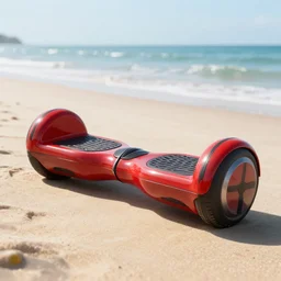 concpet art featuring a futuristic red ferrari themed hoverboard sitting at the beach during sunset. fine detail. surf. this 4 k hd image is trending on artstation, featured on behance, well - rendered, extra crisp, features intricate detail, epic composition and the style of unreal engine.