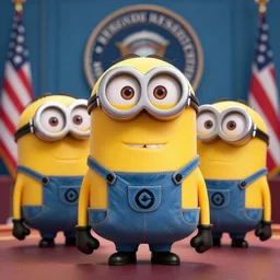 minions assumed the us presidency in 2 0 2 8 after a coup d'etat, ultra detailed, dynamic light, ultra realistic, photorealistic, atmosphere