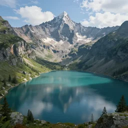 mountain lakes, digital art, concept art, fantasy art, highly detailed, hd wallpaper, artstation, deviantart, behance