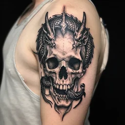 skull and dragon tattoo