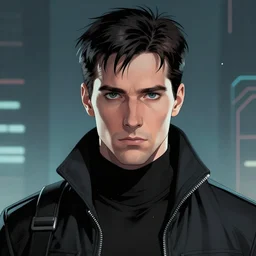 comic book illustration, thom yorke as agent smith from the matrix, cyberpunk concept art by artgerm and Alphonse Mucha and Moebius, highly detailed, intricate, sci-fi, sharp focus, Trending on Artstation HQ, deviantart