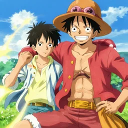 luffy, art by makoto shinkai and alan bean, yukito kishiro