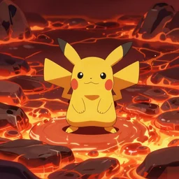 a screenshot from pokemon emerald but the floor is lava