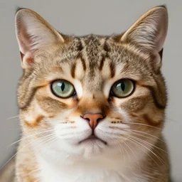 realistic photo portrait of a cat cosplaying as a human, cat with human face, human face, 1 human eyes, human lips, sharp focus