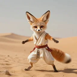 harmony of desert, cute fennec fox hybrid jimin wearing greek clothes, amazing composition & dynamic posing, by franz xavier leyendecker, wlop! muted colors, highly detailed, fantasy art by craig mullins, thomas kinkade cfg _ scale 9