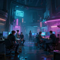 photo environement cyberpunk workshop : 4, 4 k rtx hdr volume light concept studio matte painting environement digital illustration style cyberpunk 2 0 7 7 artstation artur tarnowski, mihai muscan, marcin tomalak, marta leydy, marcin stepien, charlotte hughes, zuzanna dabrowa neon bioluminiscence