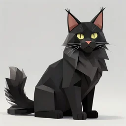 black maine coon low poly art