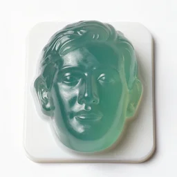 a jell - o mold of the face of a person named jerry jellostien