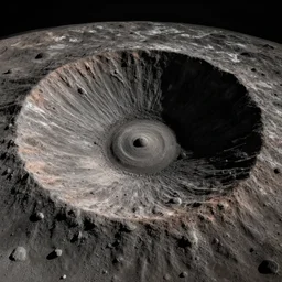 Photography shot from above of a crater from a meteor