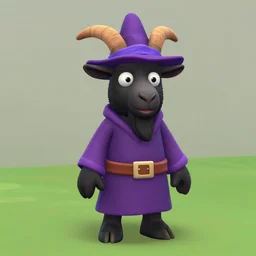 an anthropomorphic black goat wizard in sims 4, screenshot