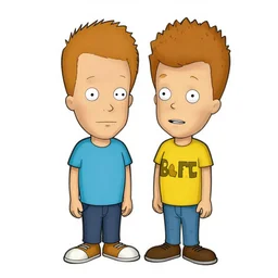 beavis and butthead, comic book style, comic drawing, cartoon, digital art