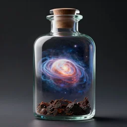 a octane render of a a distant universe inside a bottle, close - up studio photo, studio lighting, path traced, highly detailed, high quality, hyperrealistic, concept art, digital art, trending on artstation, cinematic, high coherence, epic scene, 8 k hdr, high contrast,