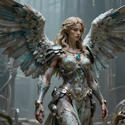 a stunning ultra realistic sci-fi Angel_by_H.R._Giger_beautiful_colours_unreal_engine_by_Craig_Mullins_yoji_-n_6